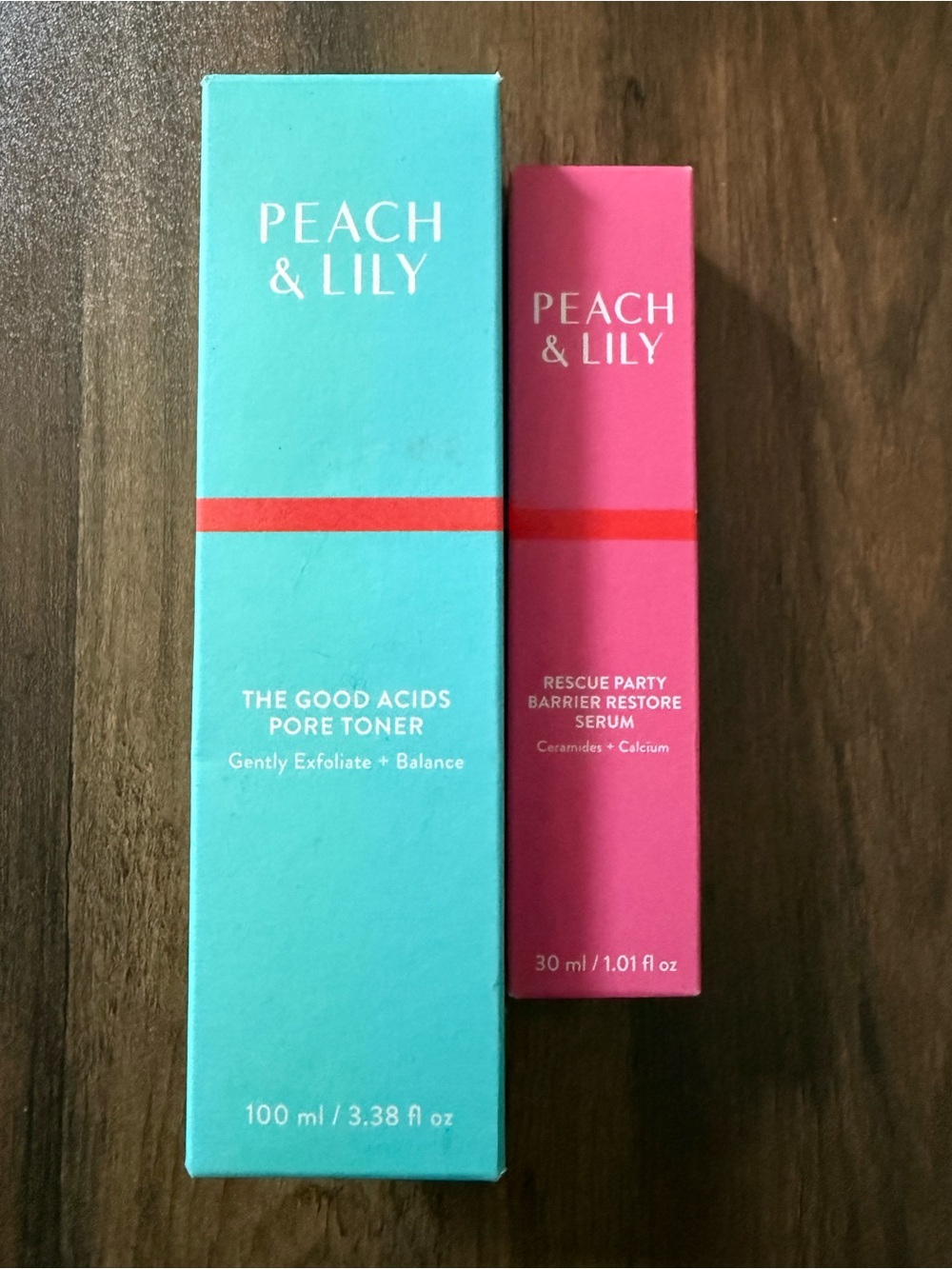 Peach & Lily The Good Acids Pore Toner & Rescue Party Barrier Restore Serum NIB
